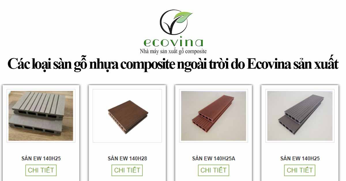 Các loại sàn gỗ nhựa composite ngoài trời do Ecovina sản xuất ...