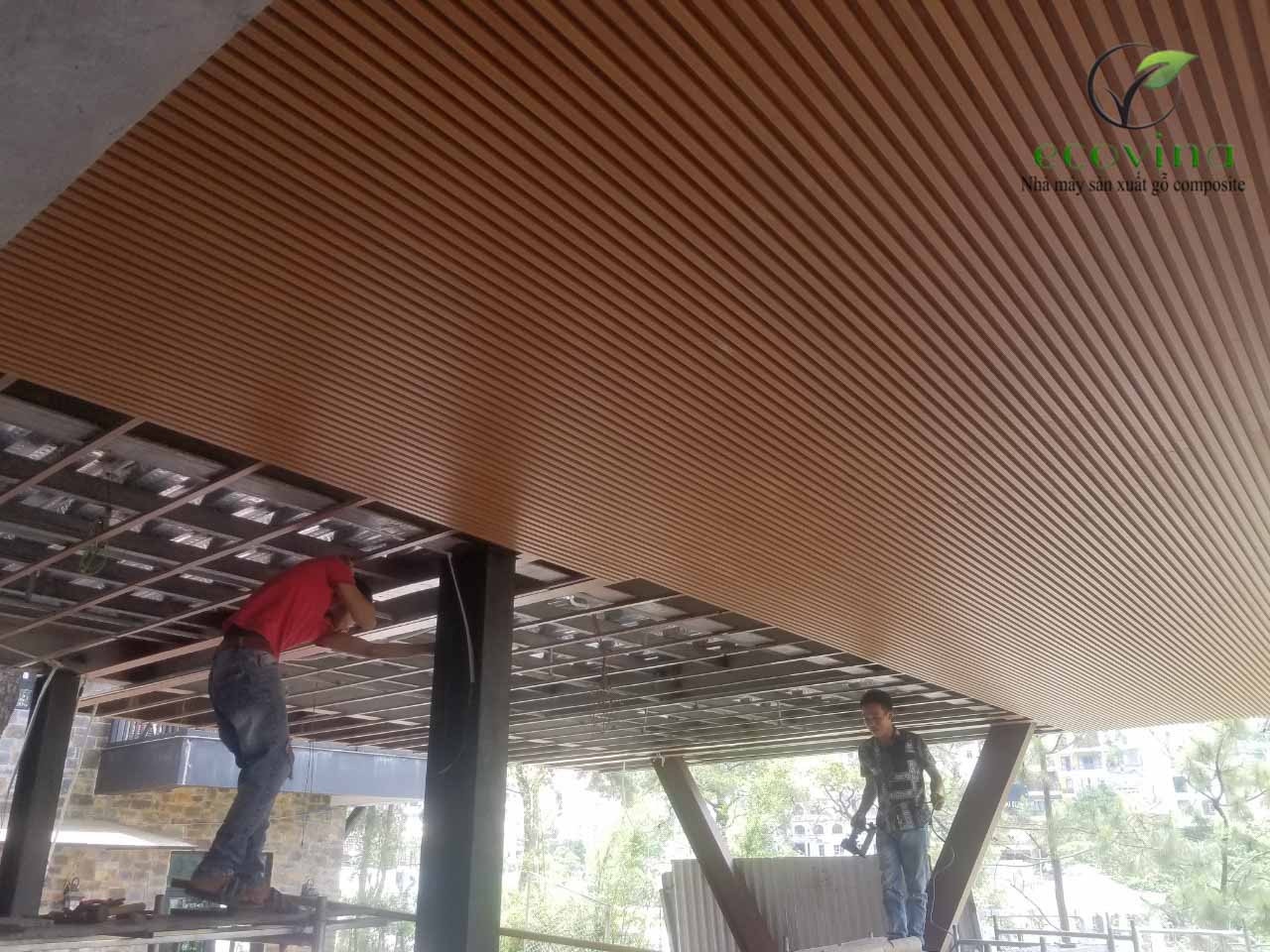 Công trình thi công tấm ốp trần tường gỗ nhựa composite tại Tam Đảo
